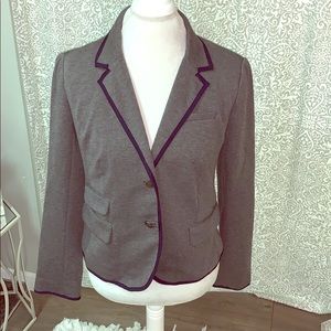 Gap grey cotton blazer with navy details